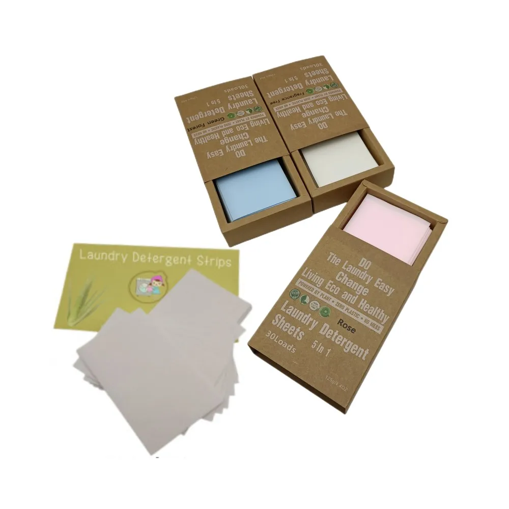 Custom Logo co Friendly Laundry Detergent Tablets Fragrance Laundry Washer Sheets Strips