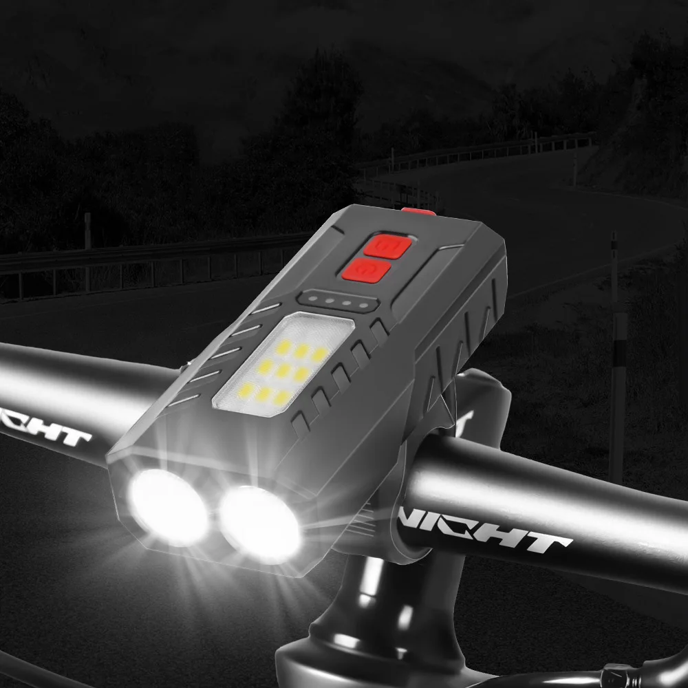 multi functions long-lasting LED USB chargeable bright black bicycle head frame tube headlight bike tail lamp phone power bank