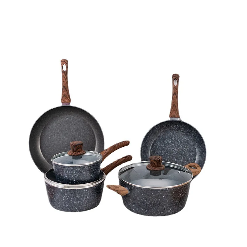 Maifan Stone Pot Set Frying Pan Milk Pan Five-piece Set Non-stick Pan Less Fume Gift Pot Can Be Customized