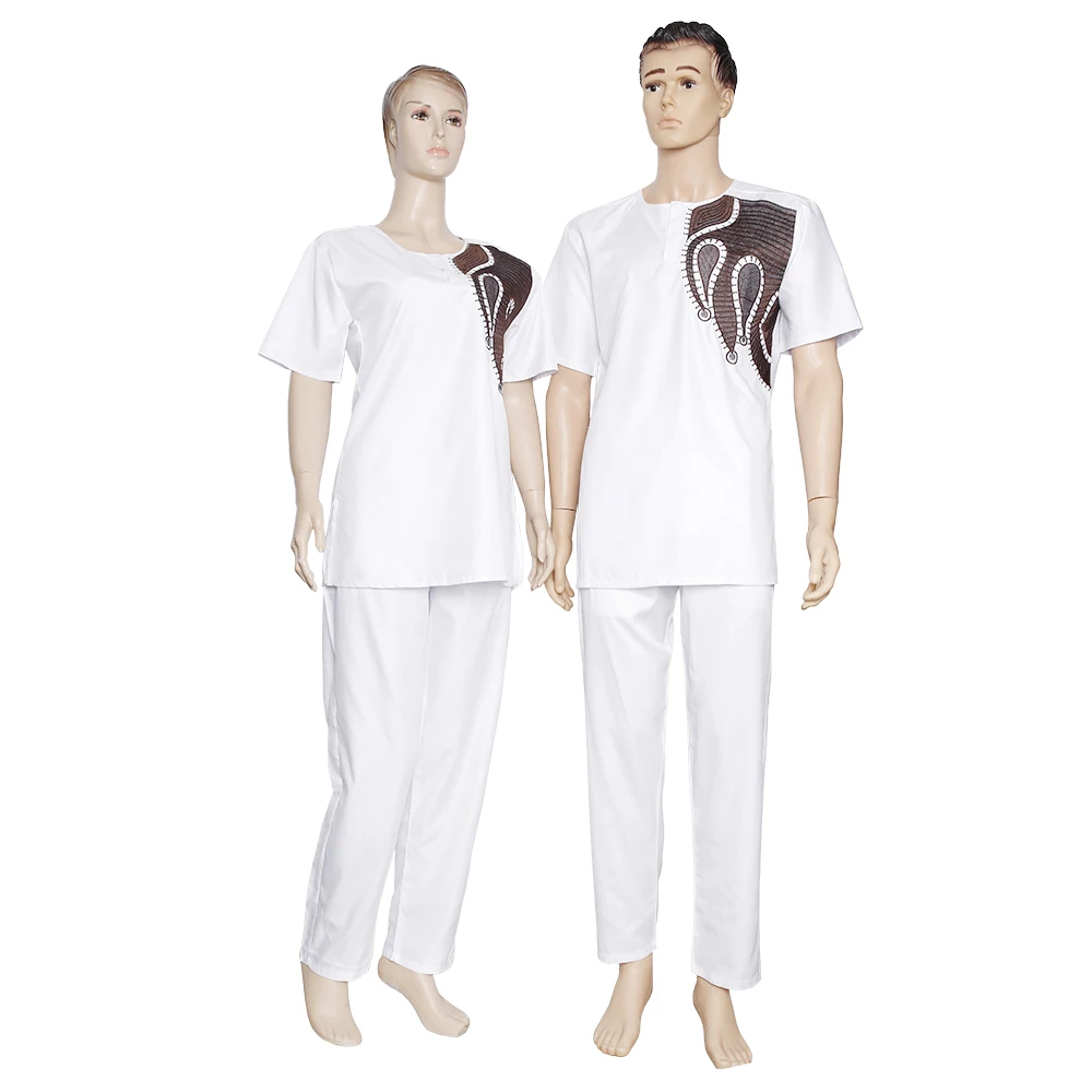 H & D Factory Wholesale Price African Men Clothing Patterns 2 Pieces Suits Couples Clothes