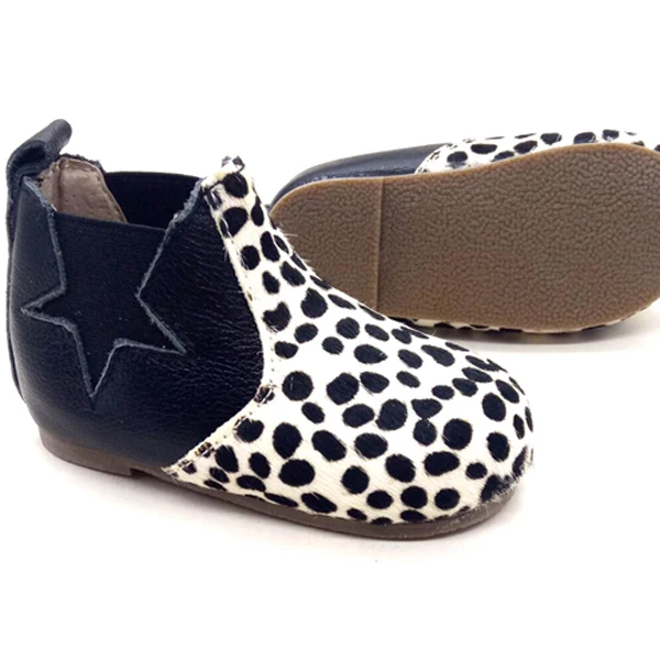genuine leather ankle chlsea booties kids snow leopard shoes and children boots