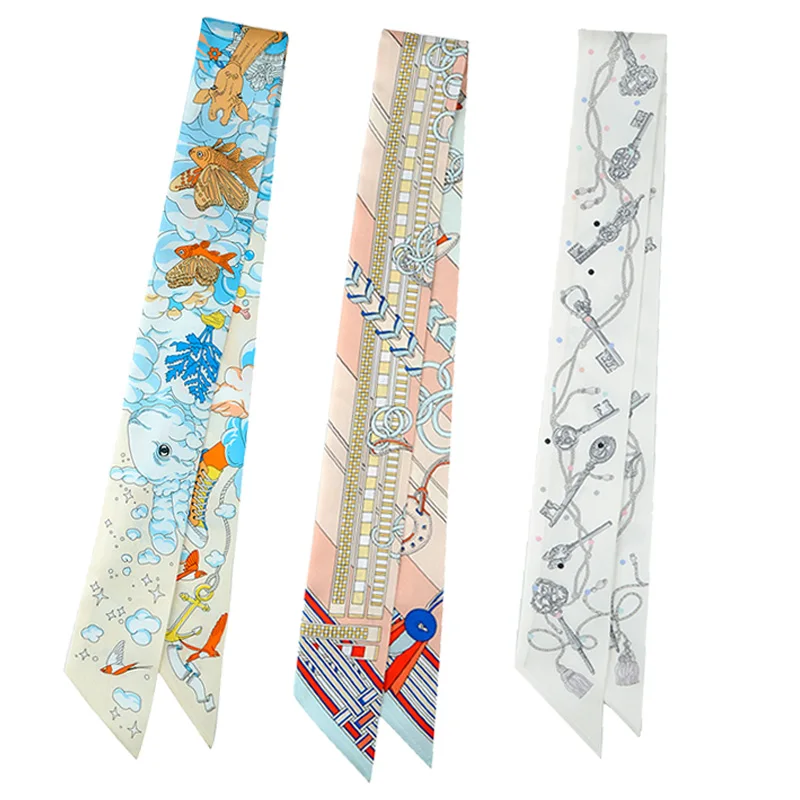 Chinese Factory Wholesale Low MOQ Hair Tie 100% Silk New Design Digital Print Luxury Fashion Head Bands For Women