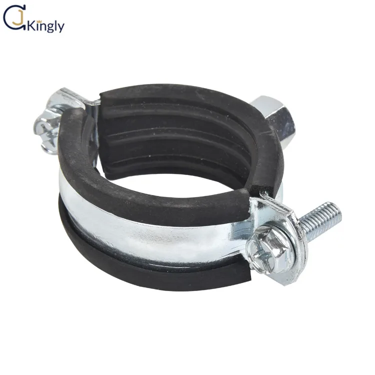 Wholesale high quality 73 -78 mm steel electro galvanized anti seismic pipe tube clamps rubber pipe clamp