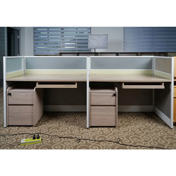 Office Furniture Set 4 Person Work Bench Workstations Office Table And Chair Set Modular Partition Office Cubicle Workstation