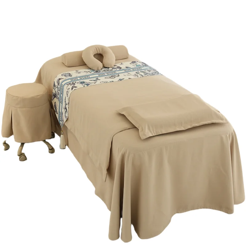 Top quality gray Premium Microfiber Massage Table Sheet Set Premium Spa Bed Cover with customized logo