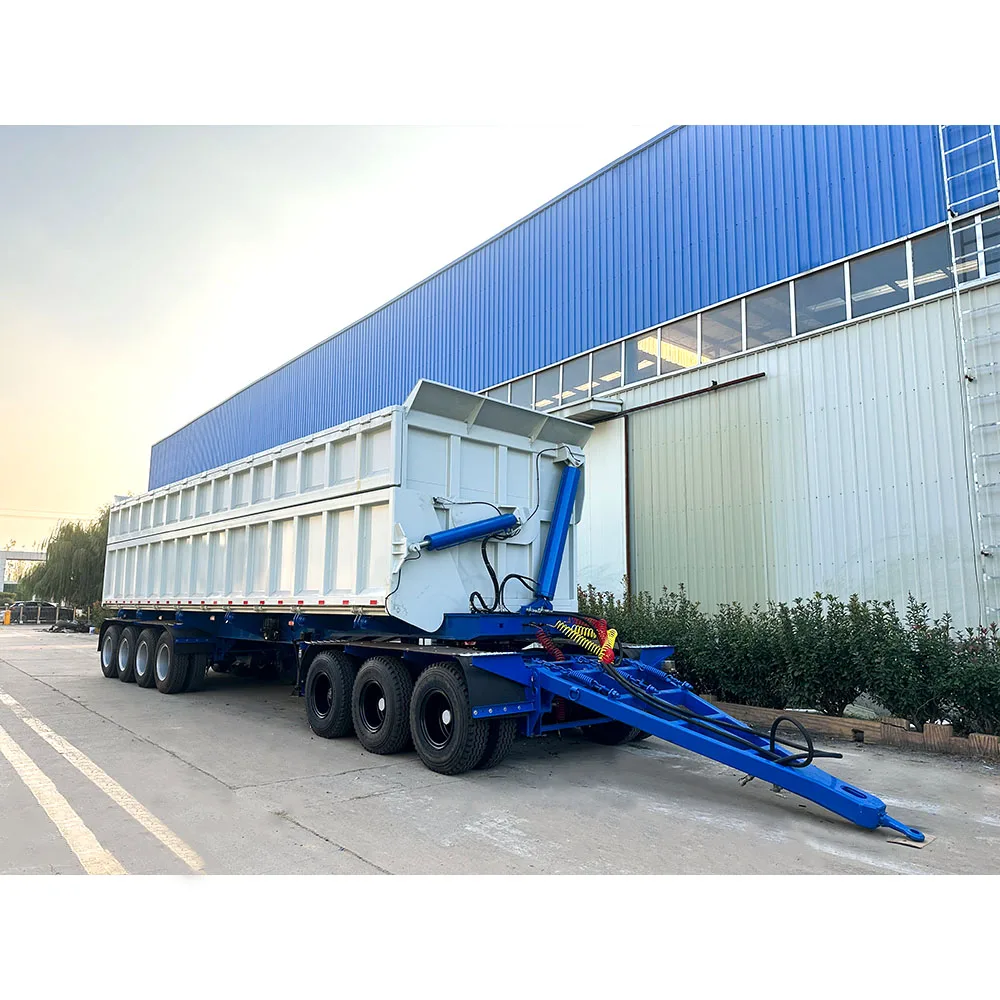 3 Axles 4 Axles Side Tipper Dump Semi Trailers Hydraulic Tilt Dump Trailer for Sale