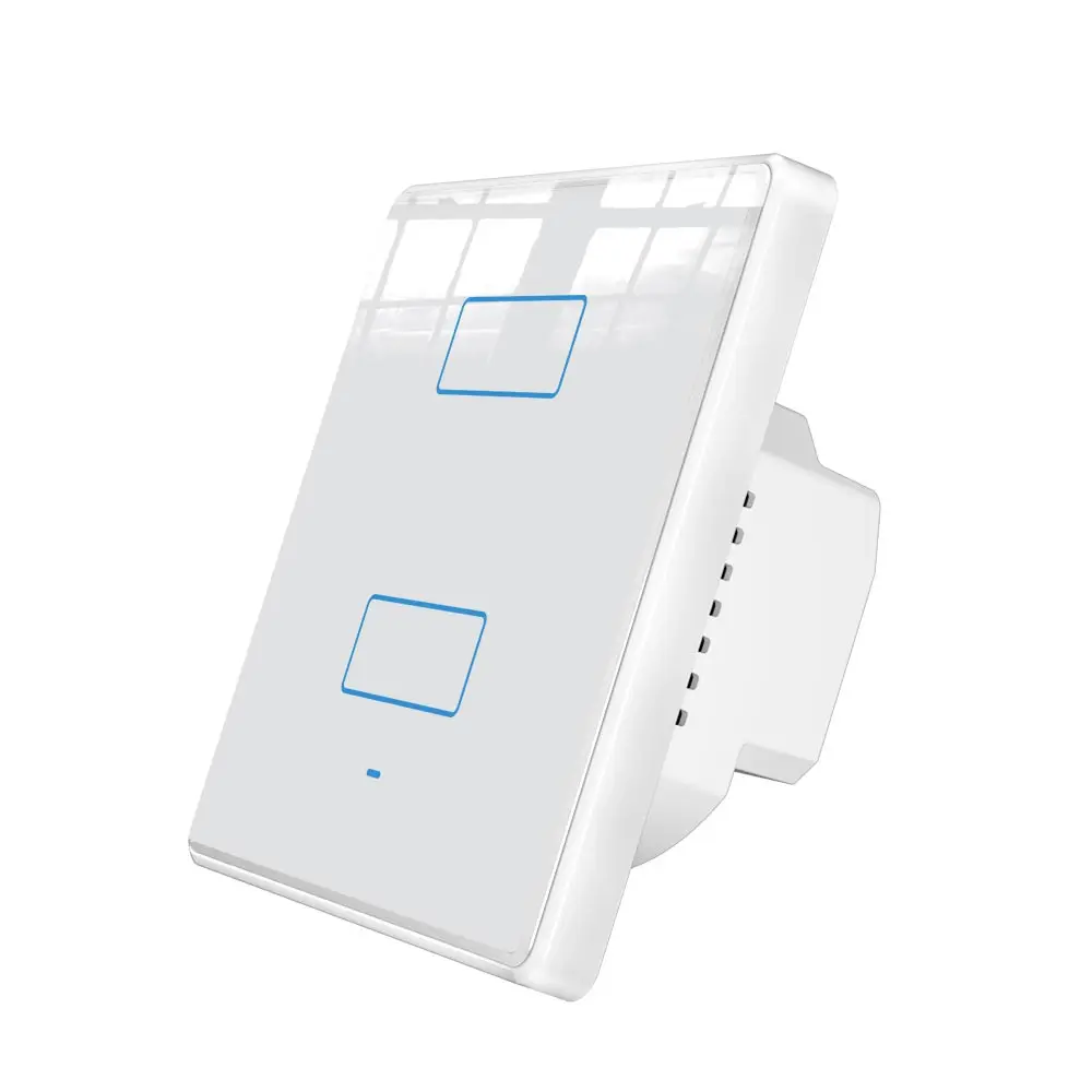 Eu Standard White Crystal Glass Panel 1 Gang 1 Way Light Wall Touch Screen Switch