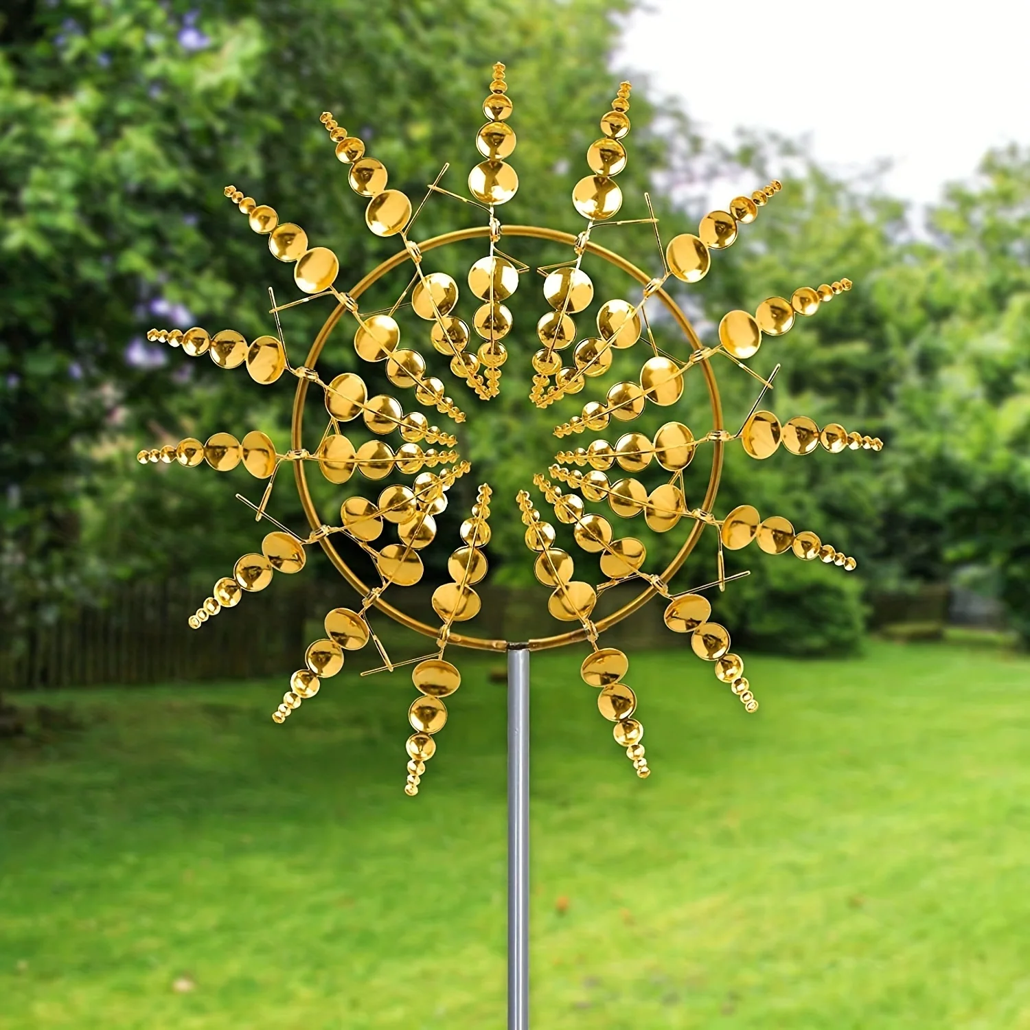 Magical Kinetic Metal Windmill Spinner Unique Wind Powered Catchers Creative Patio Garden Lawn Outdoor Courtyard Decoration