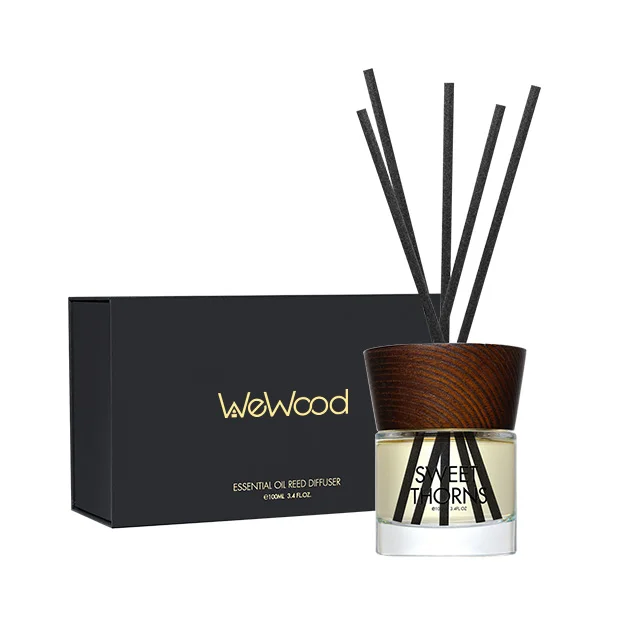 Vietnam Wholesale New Style Round Wooden Top Frosted Home Aroma Empty Reed Diffuser Glass Bottle
