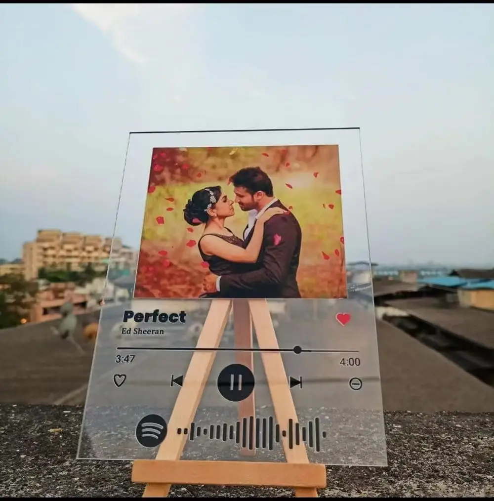 Boxin Customized Acrylic desktop poster Movie Plaque  Gift Glass Art Acrylic Song spotify Plaque with  Album and your own Photo