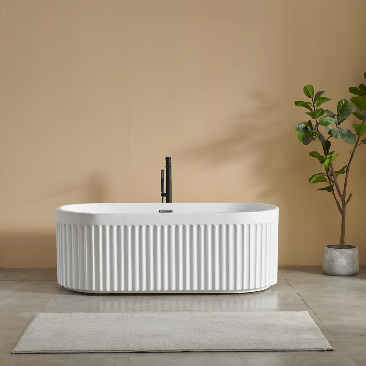 Hot Sale Customization Modern Simple Indoor Hotel Bathroom Acrylic Freestanding Bathtub