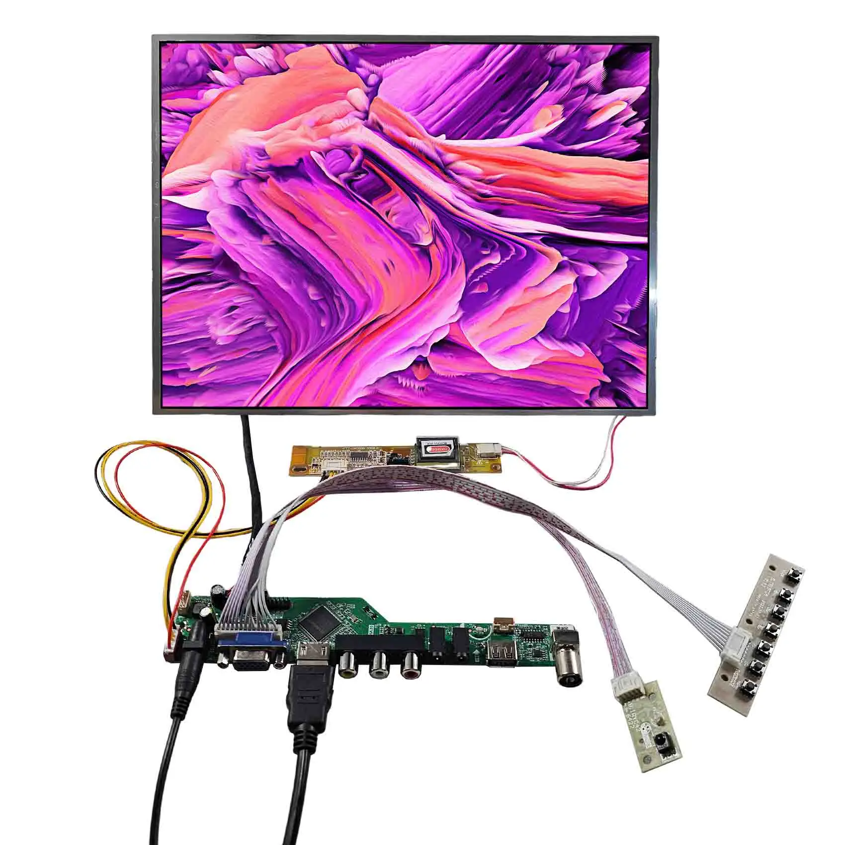 Custom Lcd Display Ccfl Backlight 13.3Inch Tm133Xg 1024X76 Tft Lcd Display Module With Hd-Mi Vga Av Usb Rf Digital Tv Board