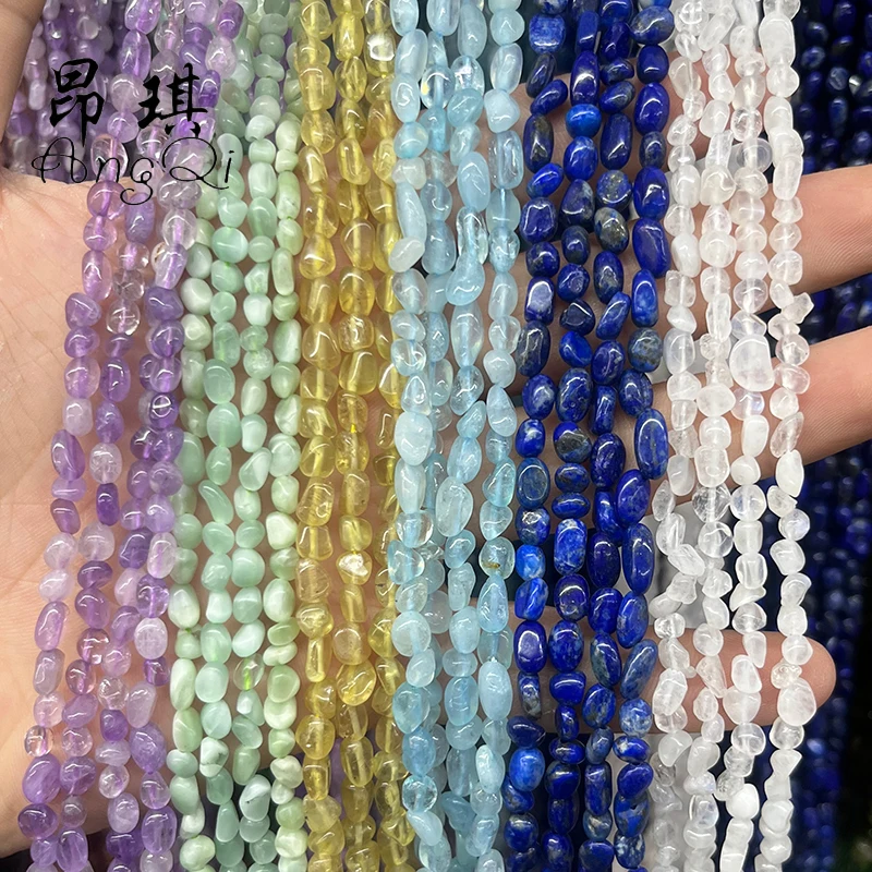 Wholesale Drilled Natural Irregular Nugget Stone Beads 3-5mm Small Pebble Stone Beads DIY Necklace Bracelet