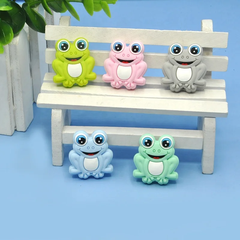 DIY cute frog shape Baby teething Silicone Focal Beads For Pacifier Jewelry Accessories silicone beads