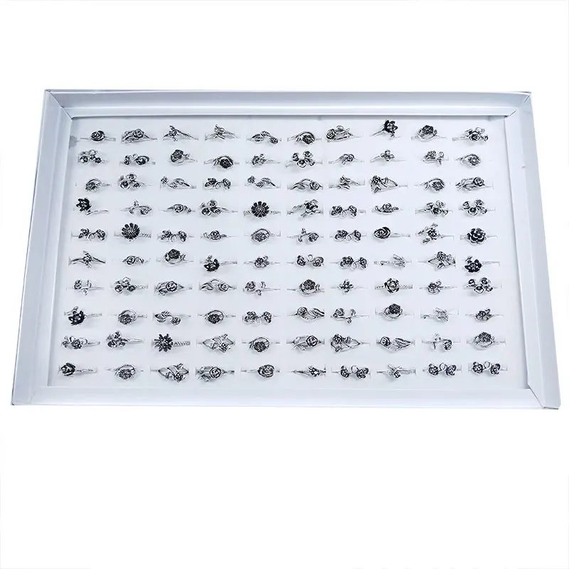 Mixed Lot Rings Bohemian Jewelry Golden Silver Plated Mix Style Finger Rings For Women Gift Jewelry