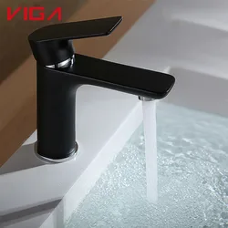High Quality Bathroom Chrome Plate Single Lever Viga Brass Basin Faucet