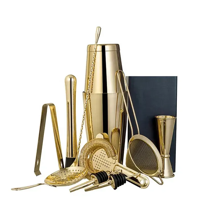 Luxury Style Stainless Steel Accesorios Bar Bar Tong Accesorios Bar Cocktail Shaker Bartender Kit Barware Tools
