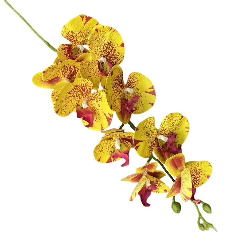 106cm Real Touch Single Stem 3D Printing Butterfly Orchid Simulate 9 Phalaenopsis Artificial Silk Flowers