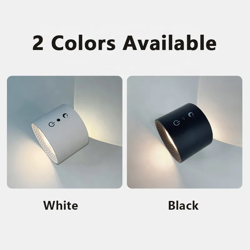 Battery Operated Wireless Ambient Lighting Rechargeable Lamps Remote Touch Control Dimming CCT LED Wall Sconce for Bedroom