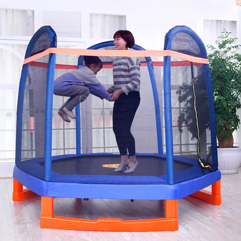 Toddler Trampoline with Safety Enclosure Net, 7FT Trampolines for Kids and Adults