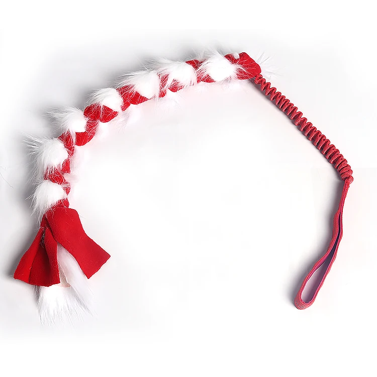 Red Indestructible Plush Dog Toy Tug Pull Interactive Christmas Plush Dog Toys Bungee Dog Plush Toy Christmas