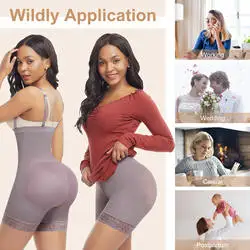 Wholesale Premium Crotchless Lace Tummy Control Shorts Fajas Body Shaper Butt Lifter High Waist Cinchers Shapewear