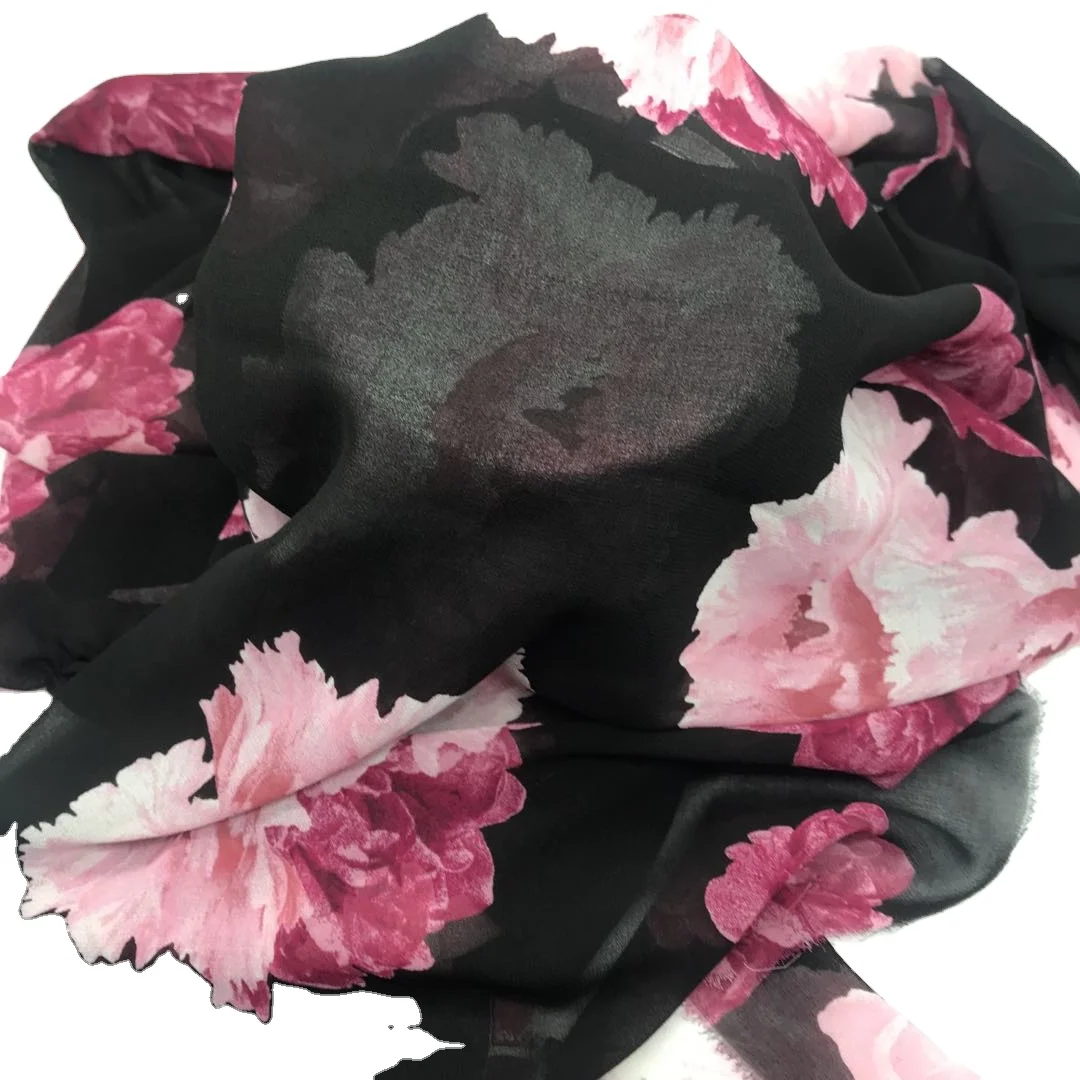 75D Pearl Chiffon Fabric Disperse Printed for Lady Dress Print