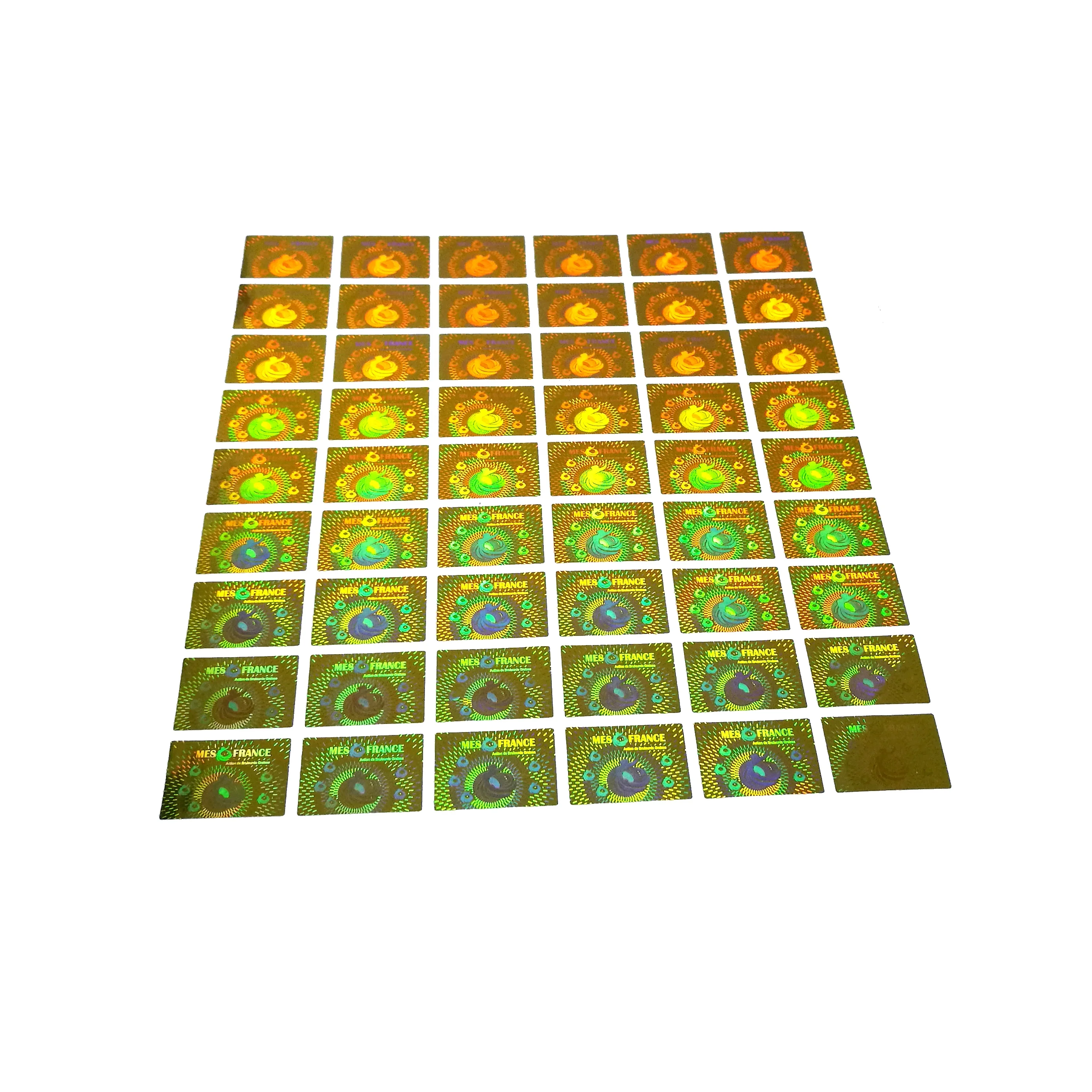 Custom Made Golden Hologram Security Sticker Laser  Label