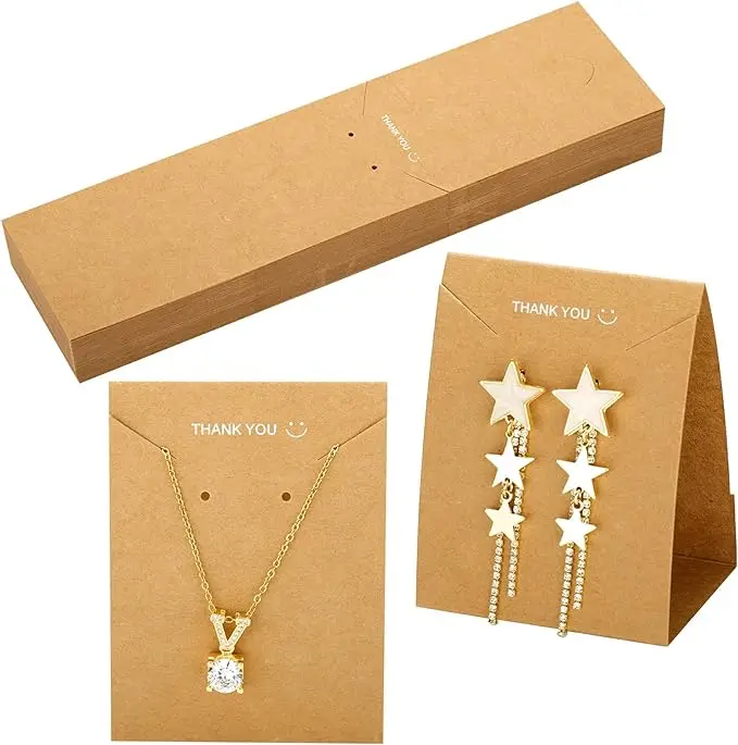 Custom Earring Display Cards White Standing Jewelry Display Cards Jewelry Holder Cards for Small Business Jewelry Supplies