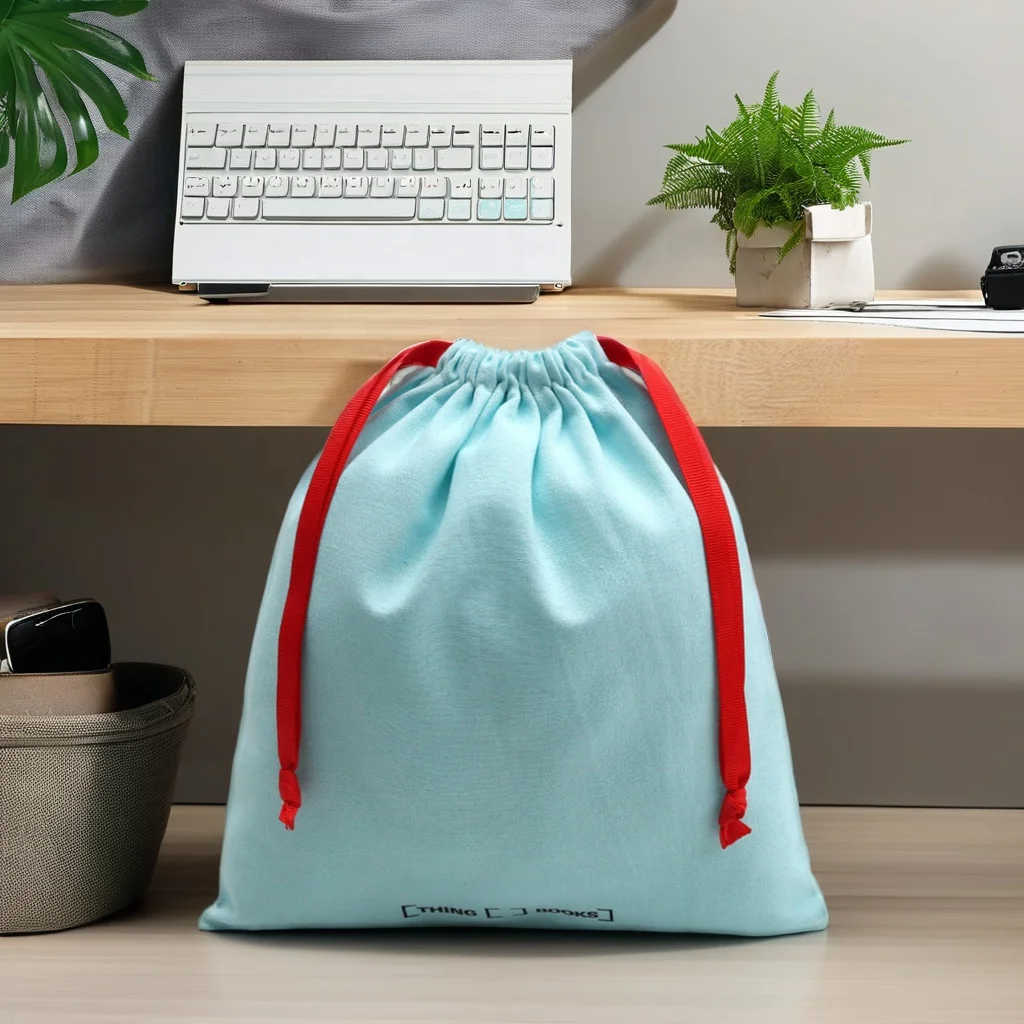 Wholesale Gift Cotton Linen Custom Drawstring Shoe Dust Bag Covers For Handbag Packing Screen Printing Socks Book Storage Pouch