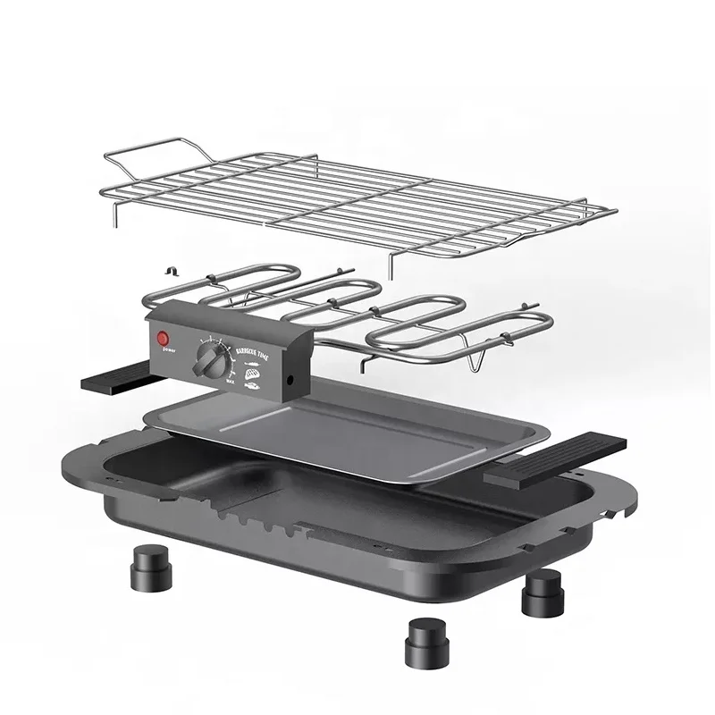 2000W 5 Levels Household Mini Grill Machine Smokeless Electric Barbecue Grill