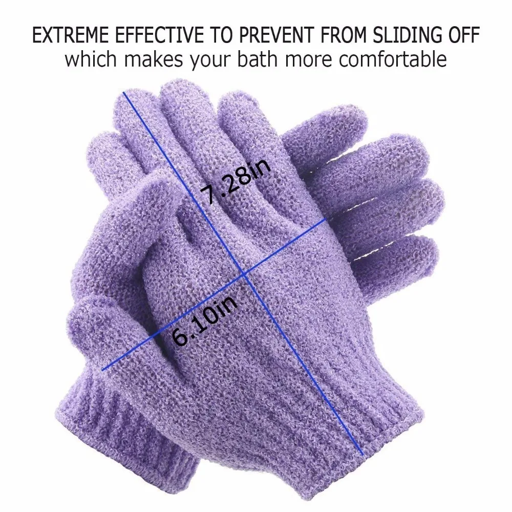 Beauty Skin Shower Scrubber Mitt Double Sided Exfoliating Bath Gloves for Women Men