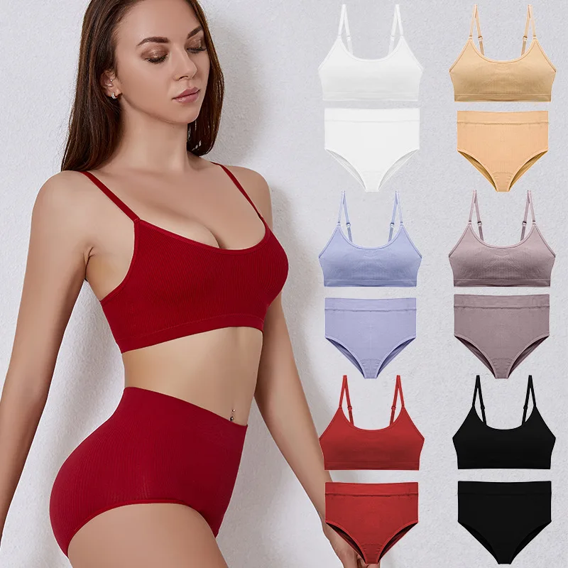 US2302 Dropshipping Bralette A B Small Cup Women Seamless Sets Push Up Sexy Bra And Panties