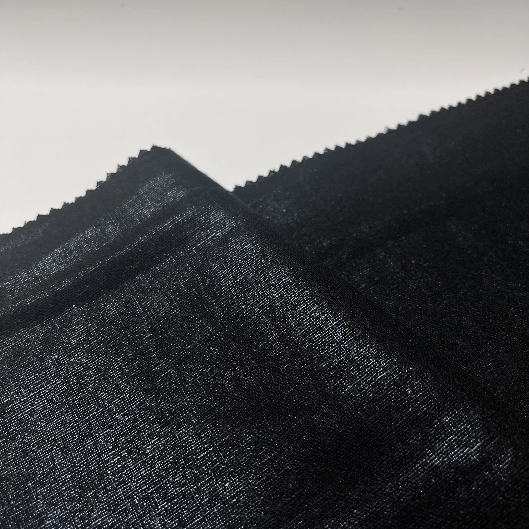 High quality Wholesale Factory Woven Tarpaulin fabric Solid Color 55%linen 45%viscose for womens clothing