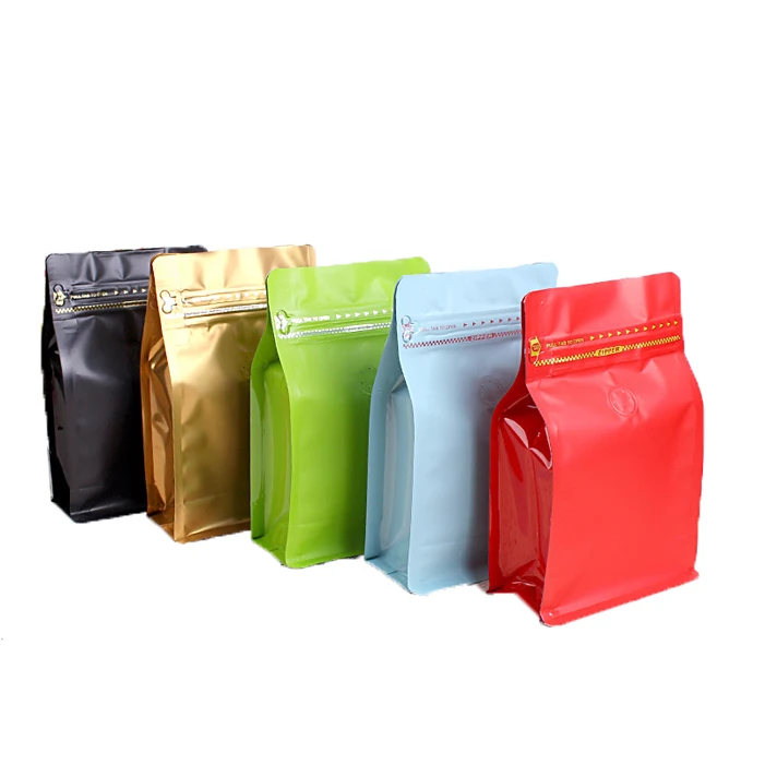 Cheap RTS Colorful Red Blue Green White Black Coffee Bag With Valve