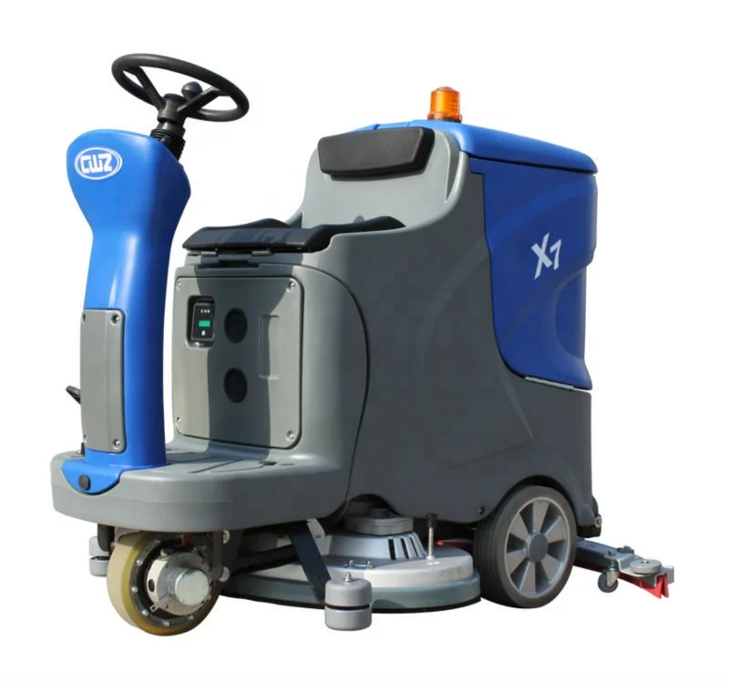 CE ISO approved driving type floor scrubber cleaning machine with Ametek vacuum motor