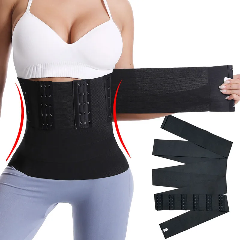 Custom Hook Design Body wrap waist trainer shaper 13cm bandage Latex tummy wrap waist trainer for women