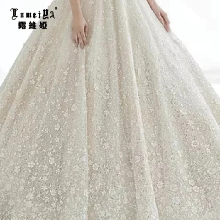 Puff Sleeves Satin Bridal Wedding Dress Muslim Mermaid Bridal Gowns Wedding Dress Champagne Wedding Gowns Dresses Bridal