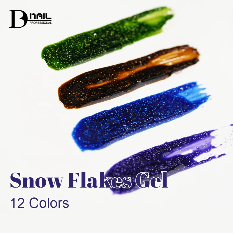 ICE NOVA Snowflakes Sequins Glitter 12 Colors Glitter Effect Wholesale Light Color 2024 New Arrival Snow Flakes Gel