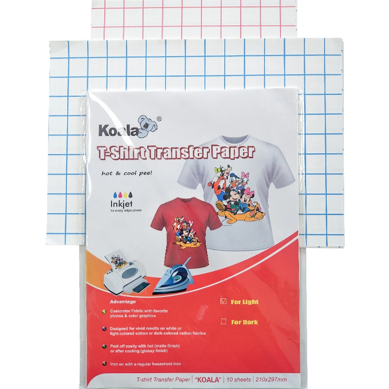 A3 A4 KOALA темная и легкая струйная хлопчатобумажная ткань футболка печать теплопередающая бумага