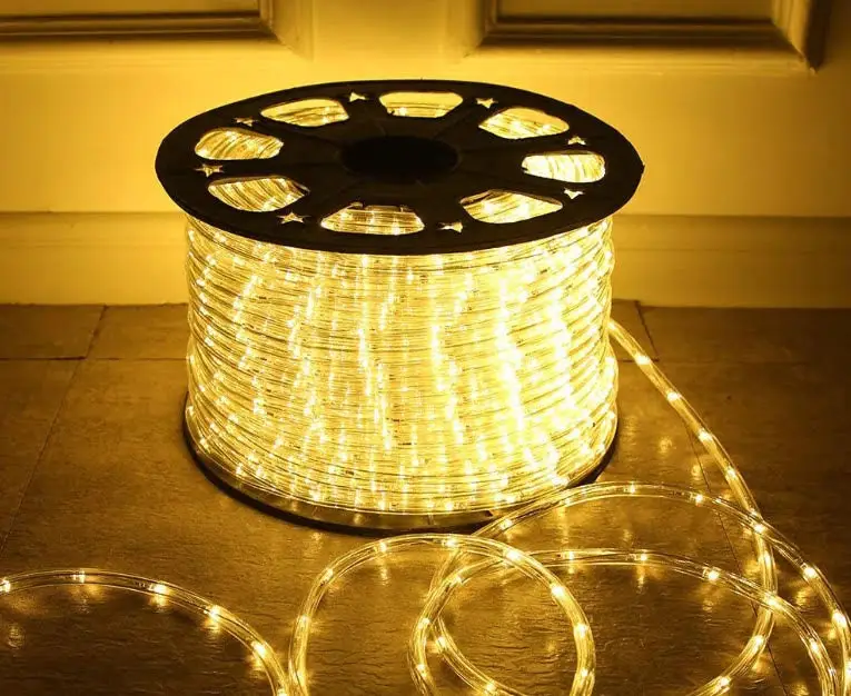 220V 2 Wires Rope Light 36 LED 48 LED Landscape Lighting Used Waterproof Light Rope 100m Roll Motif Making LED Rope 100m