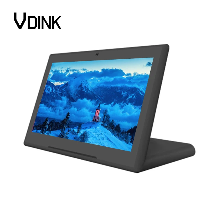 Vdink Capacitive Touch Screen L Shape 7 Inch Customer Feedback Evaluator Restaurant Ordering Camera Desktop Android Tablet
