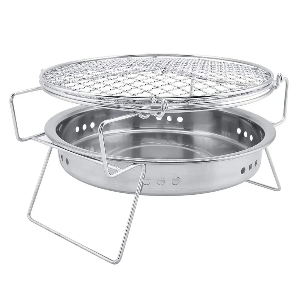 Stainless Steel BBQ Grills Folding Shelf Charcoal Grill Portable Outdoor Picnic DIY Meats Shrimp Barbecue Grill BBQ Tools