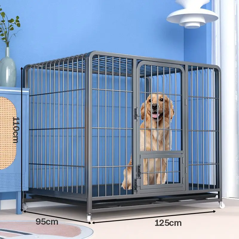 Wholesale Custom Made Large Dog Cage Stainless Steel Thick Medium Indoor Dog Cage With Toilet