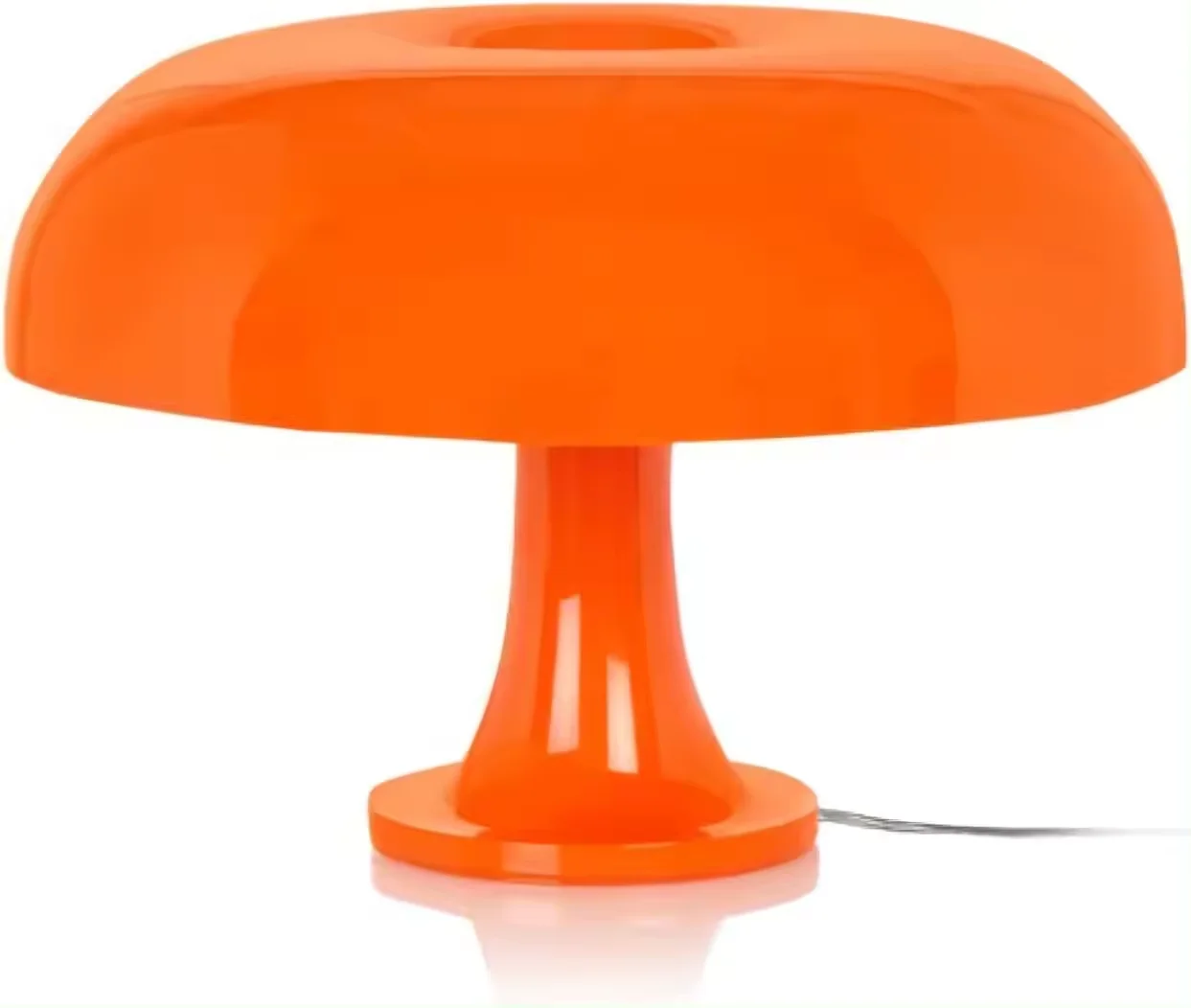 70s Mid Century Modern Decor for Bedroom Orange Retro Donut LED Table Lamp with 3 Lighting Modes