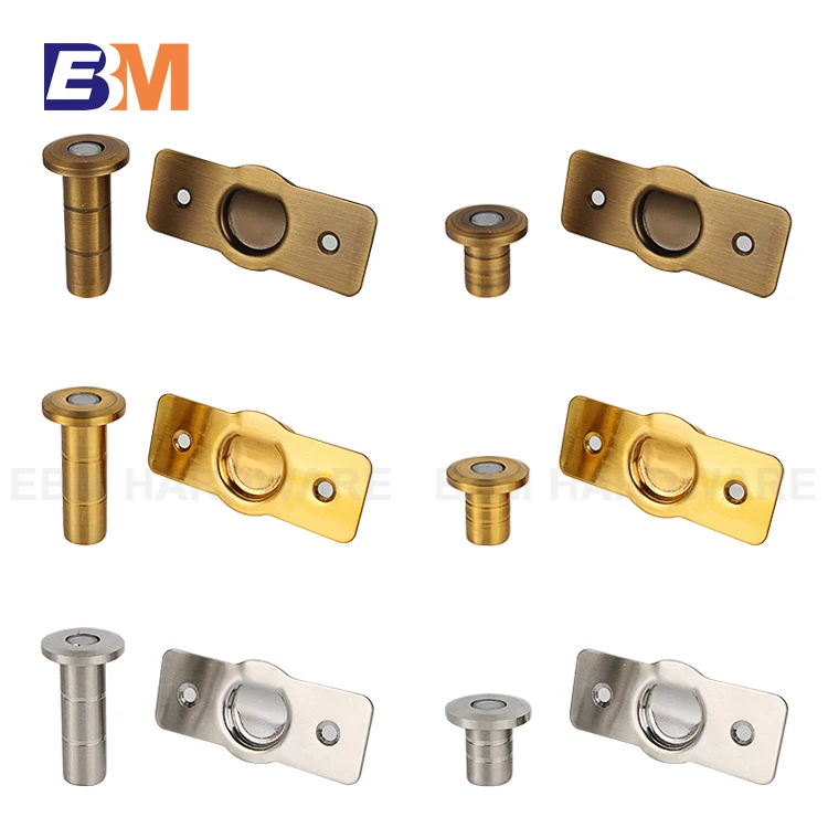 Magnetic Black Metal Solid Rigid Door Holder Heavy Duty Stainless Steel Magnetic Concealed Invisible Door Stopper Catch