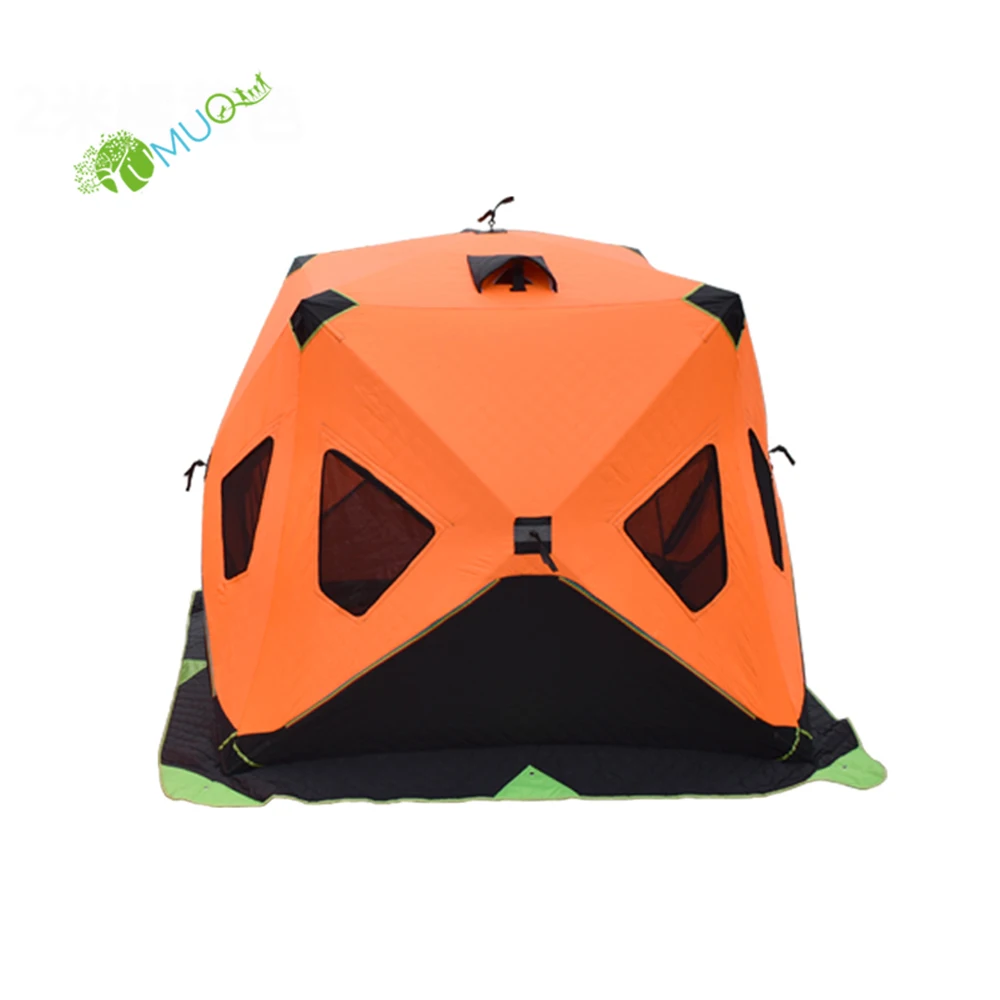 Утолщенная стеганая палатка YumuQ для подледной рыбалки, 6,5 дюйма, 200 г, водонепроницаемая зимняя изоляционная палатка для 3 человек, укрытие для подледной рыбалки на открытом воздухе