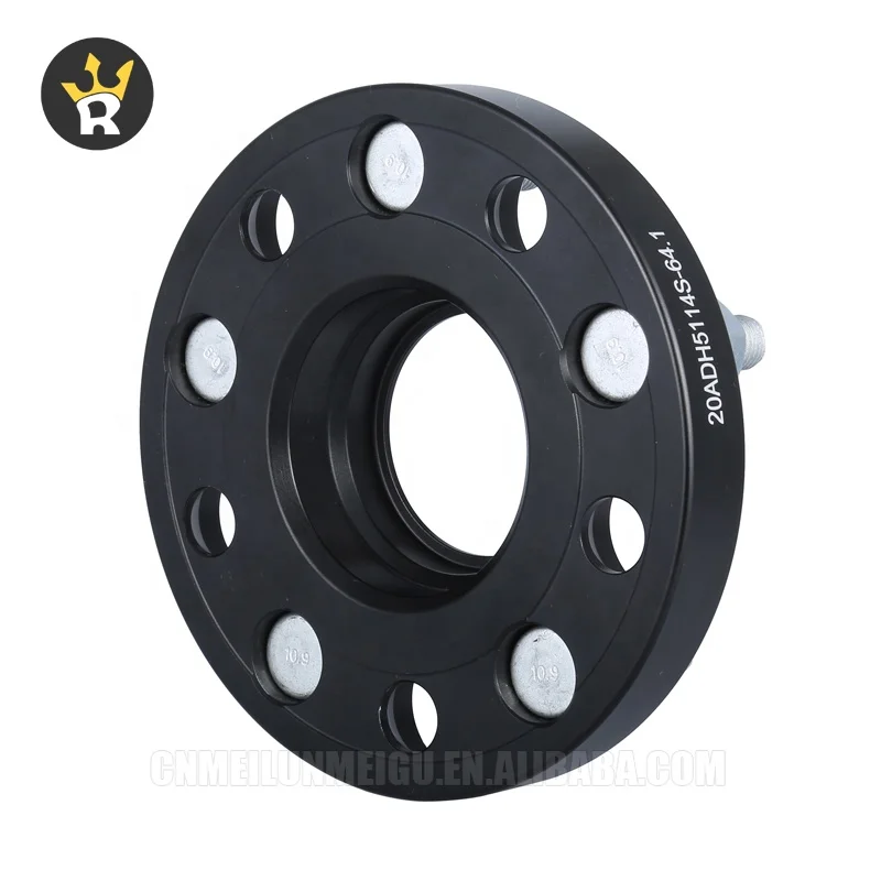 Black 20MM PCD 5x114.3 CB 64.1mm Forged Alloy wheel spacers 5x114.3 For Honda