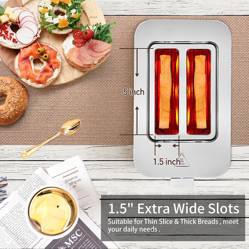 Tenfly тостер из нержавеющей стали изготовленный на заказ домашний сэндвич-мейкер с сенсорным экраном для завтрака хлеба 2 ломтика OEM/ODM