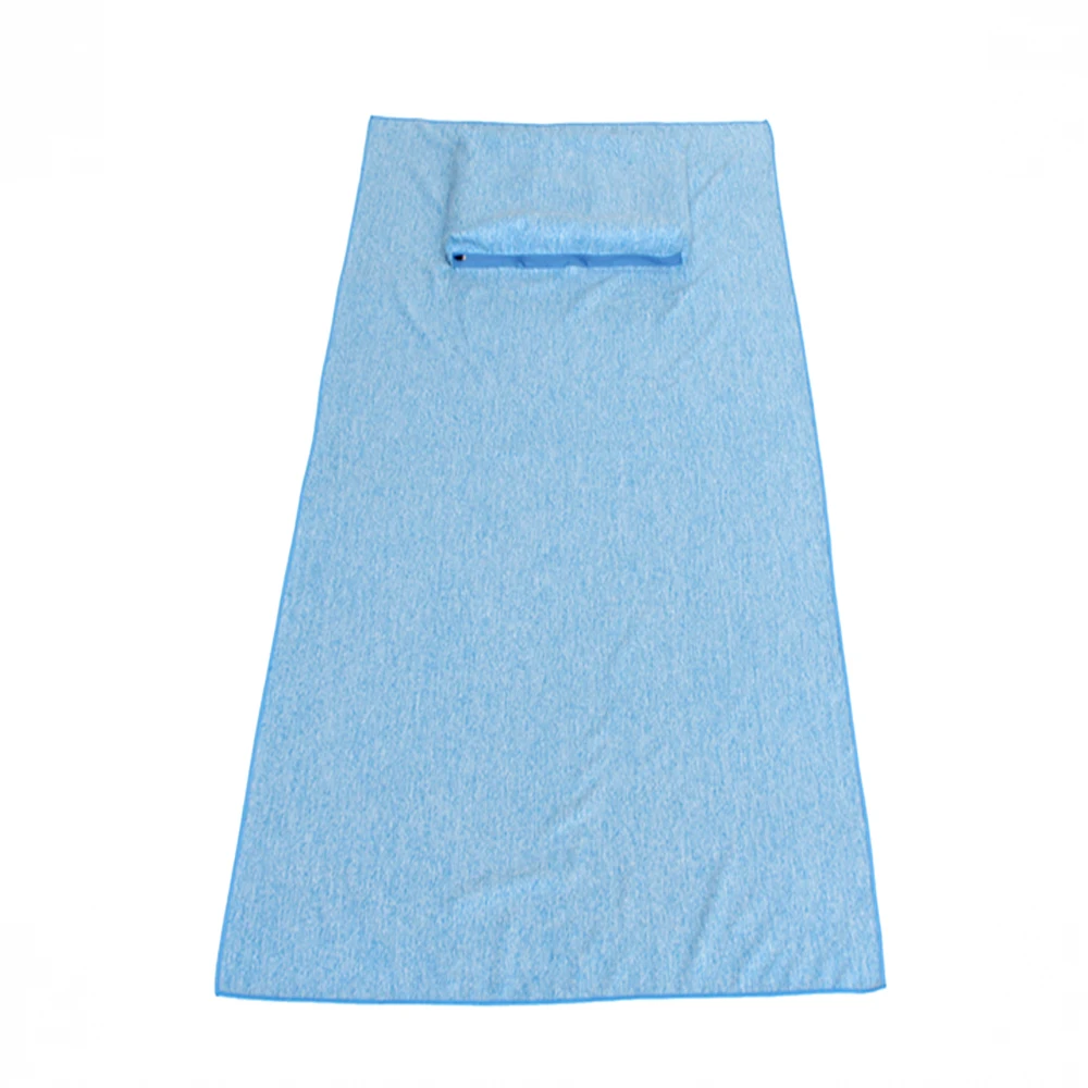 China  factory fast shipping free design custom made Microfiber quick dry beach towel with pillow and pocket